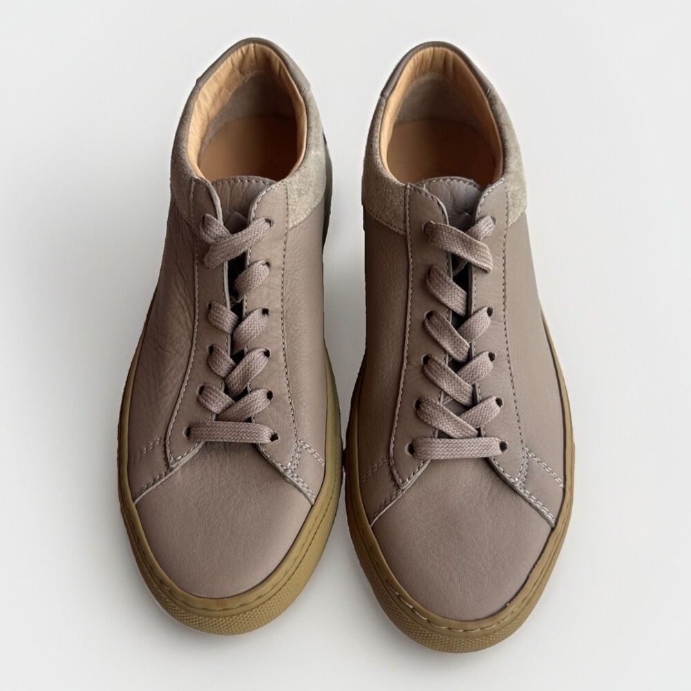 KOIO Capri Men's Low Top Sneakers Size 38 Italy Leather Shoes Taupe Tan Perfect